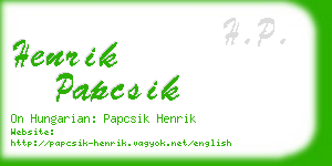 henrik papcsik business card